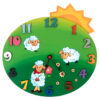 Tiko-dekorace | Dětské dřevěné nástěnné hodiny s motivem oveček s tichým chodem, ručně malované, na jednu tužkovou baterii, česká kvalita a ruční práce.