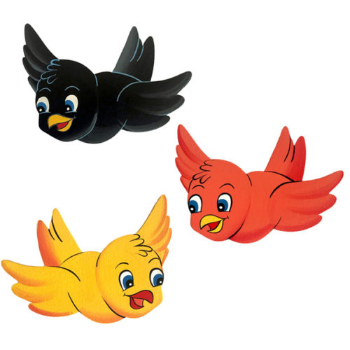 Dětská dekorace sada ptáčků 3ks