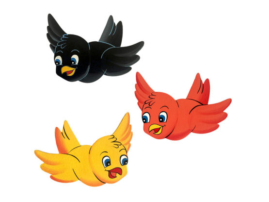 Dětská dekorace sada ptáčků 3ks