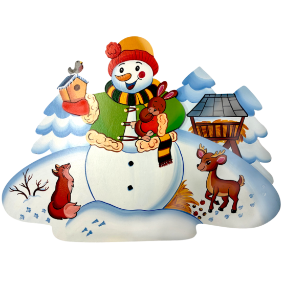 Dětská dekorace sněhulák a lesní zvířátka