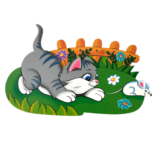 Dětská dekorace koťátko s myškou