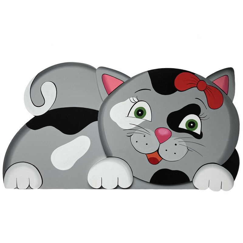 Dětská dekorace kotě šedé XL